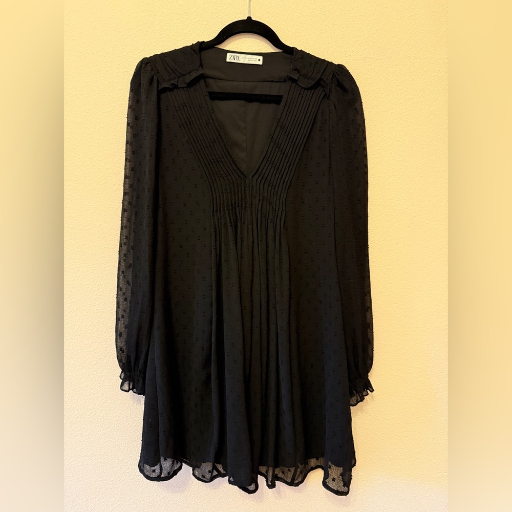 Zara Black Long Sleeve Mini Dress